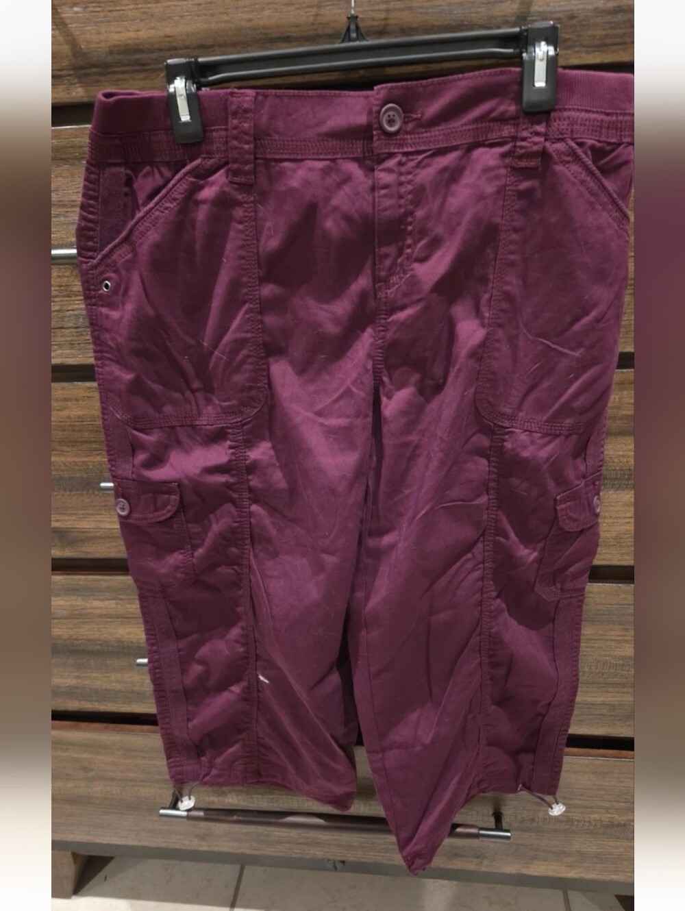 Style & Co. Women's Purple Solid Capri Pants Straight Leg  Comfort Waist 14P